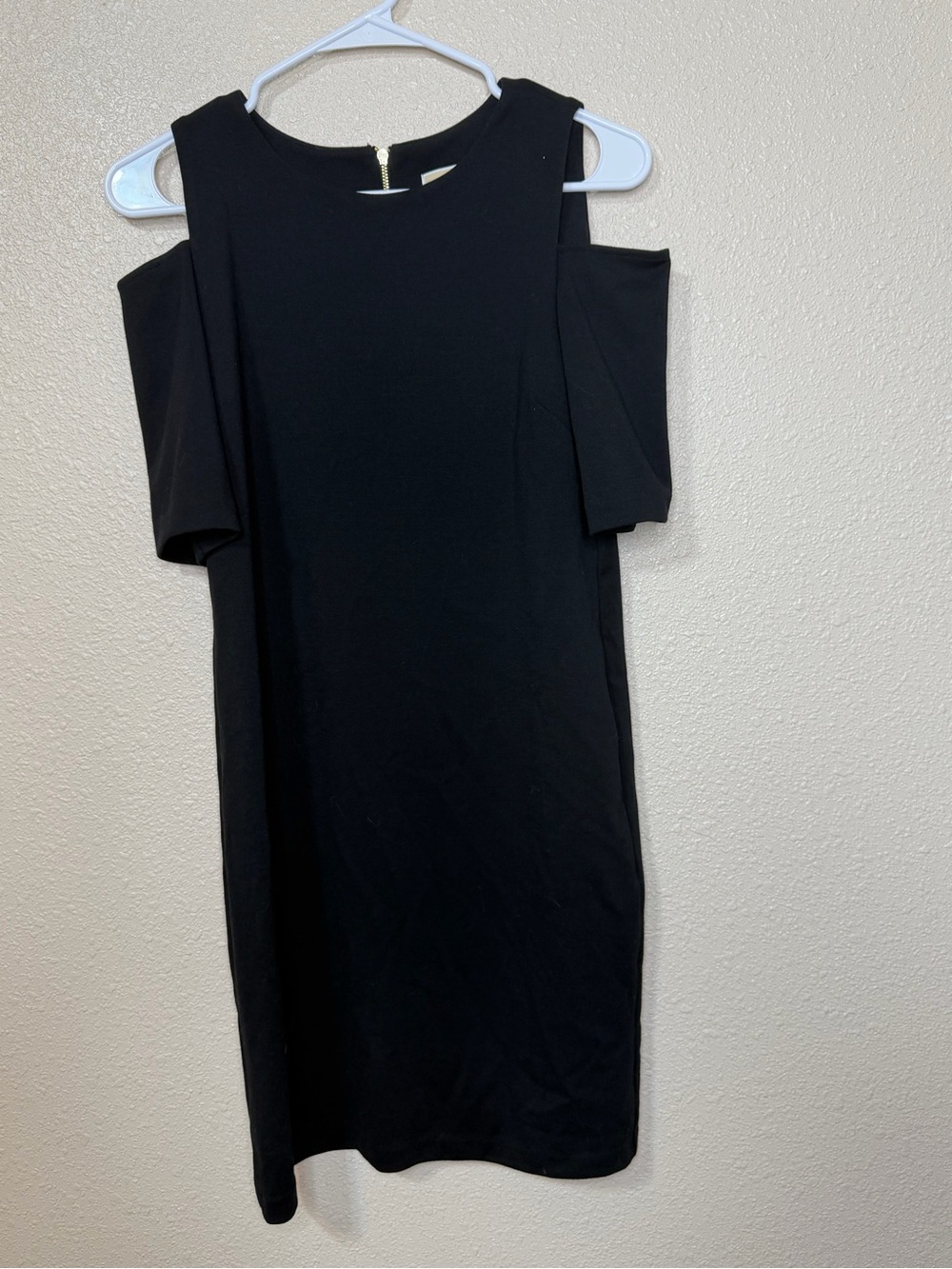 Michael Kors Black Cold-Shoulder Sheath Dress